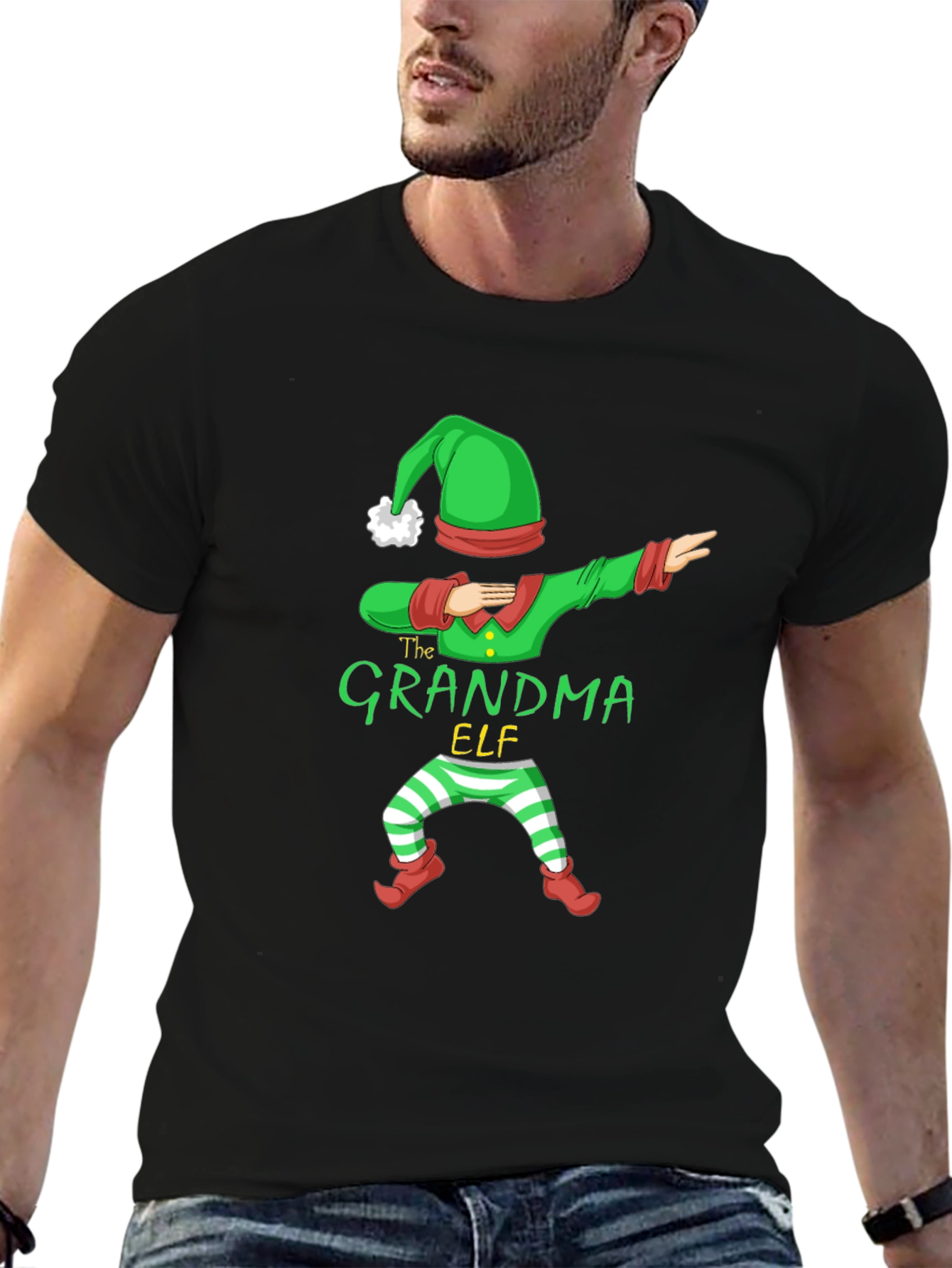 Grandma Elf Dabbing Christmas T-Shirt