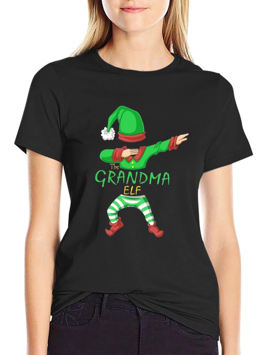 Grandma Elf Dabbing Christmas T-Shirt