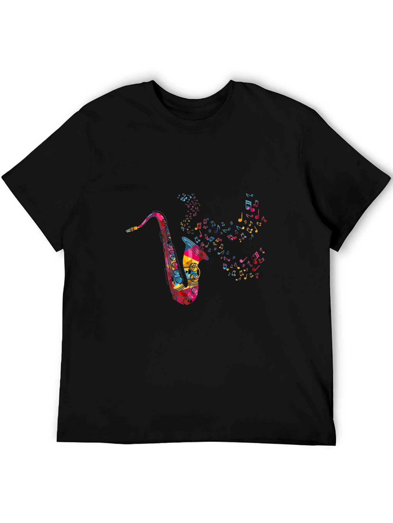 Saxophone Music Notes Graphic Tee