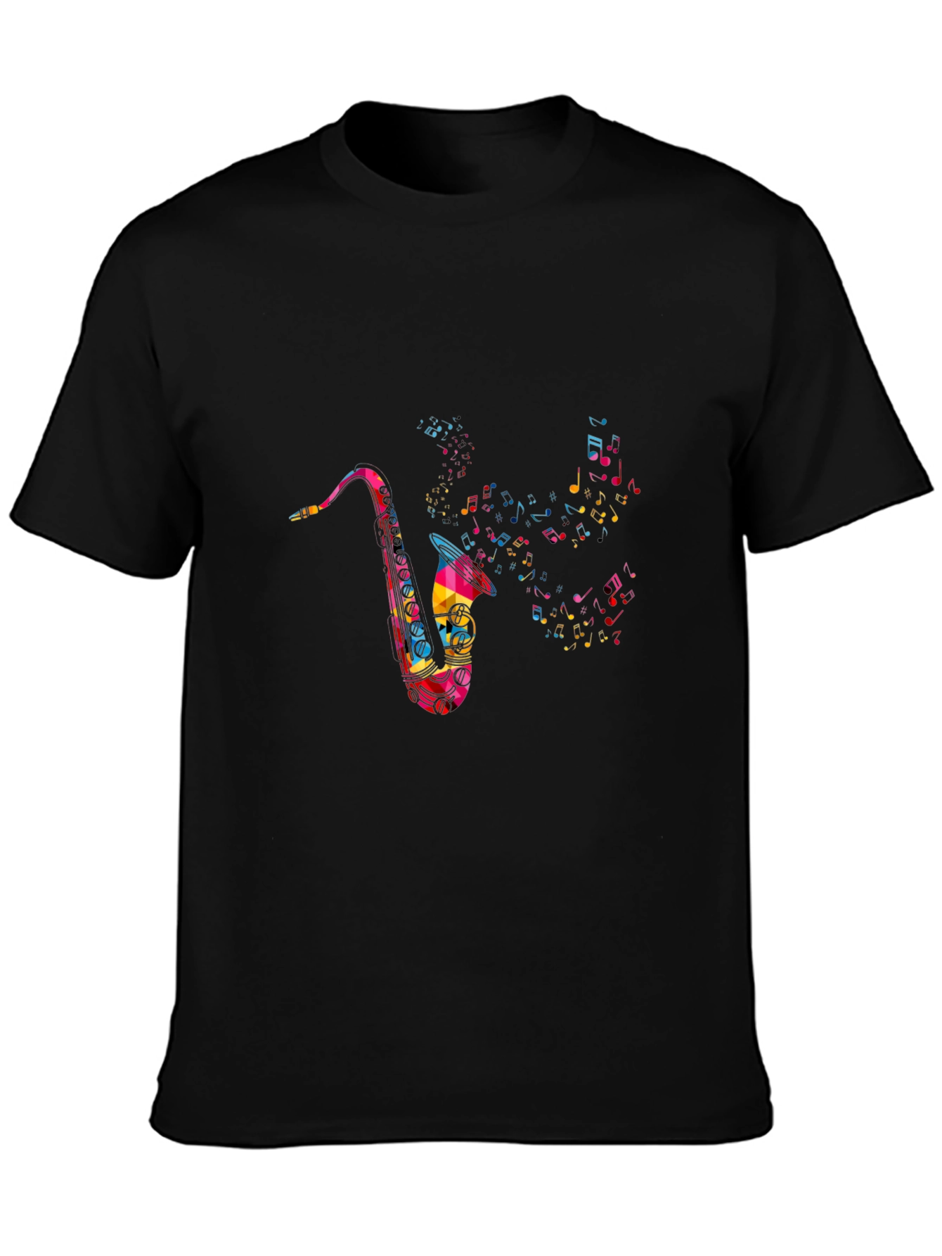 Saxophone Music Notes Graphic Tee