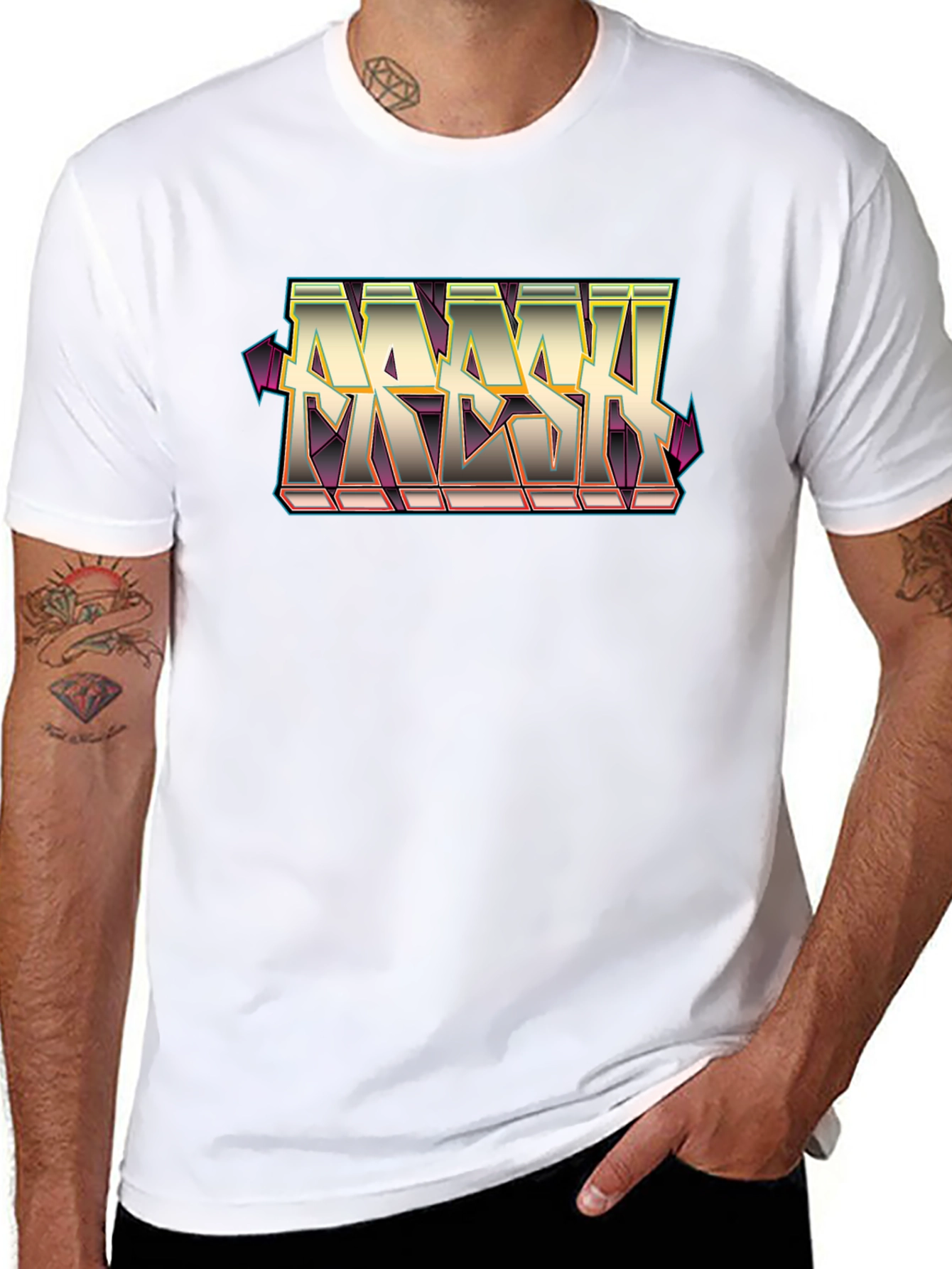 Fresh Graphic Tee - Street Style Black Cotton T-Shirt