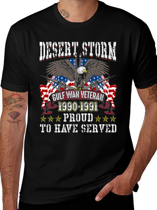 Desert Storm Veteran 1990-1991 Eagle Graphic T-Shirt