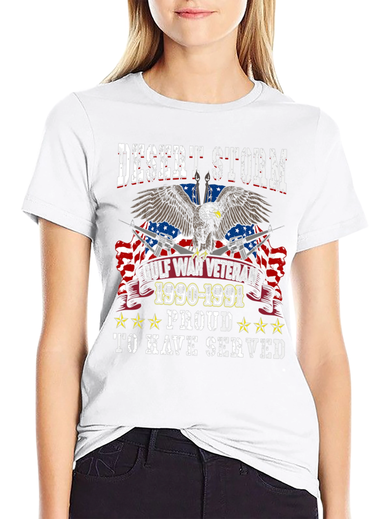 Desert Storm Veteran 1990-1991 Eagle Graphic T-Shirt