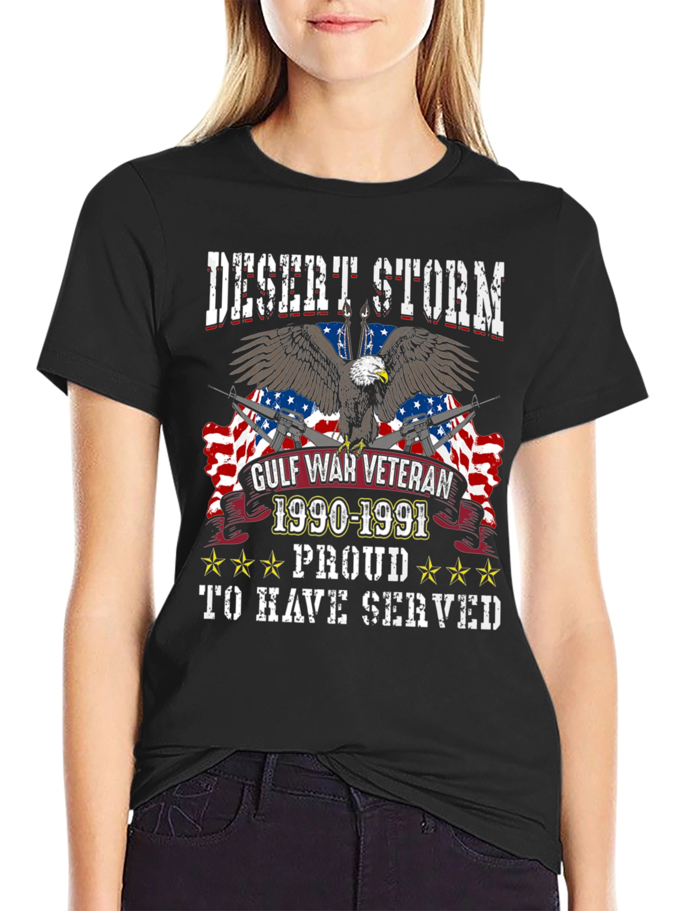 Desert Storm Veteran 1990-1991 Eagle Graphic T-Shirt