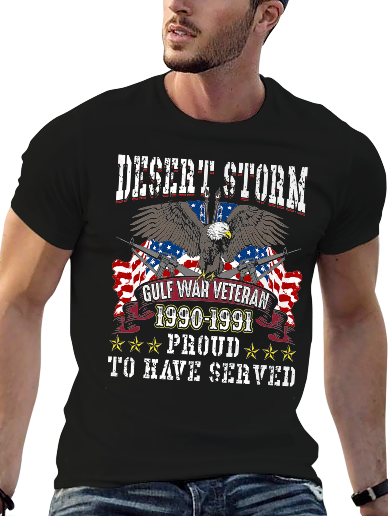 Desert Storm Veteran 1990-1991 Eagle Graphic T-Shirt