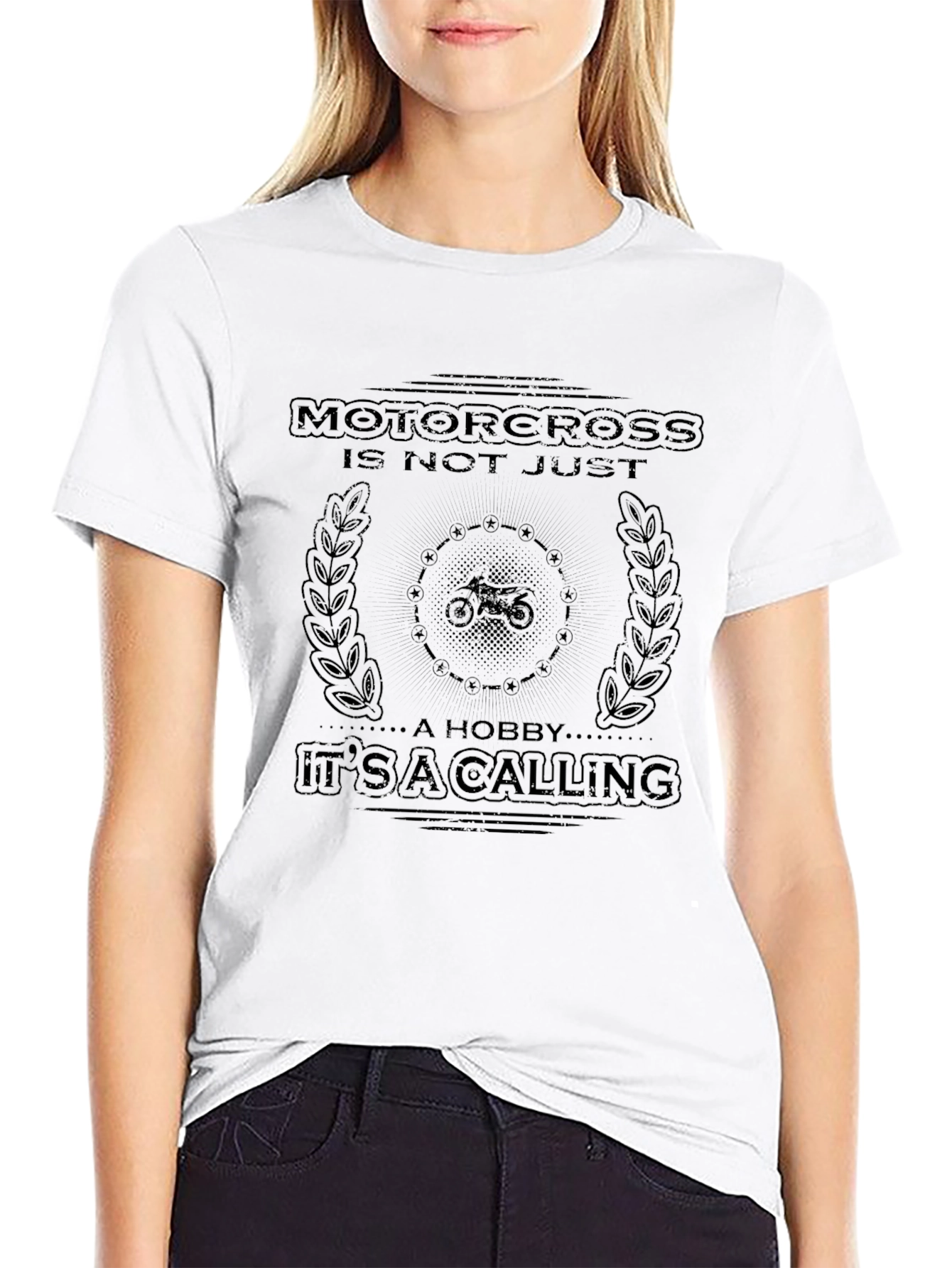 Motocross Calling Black Graphic T-Shirt