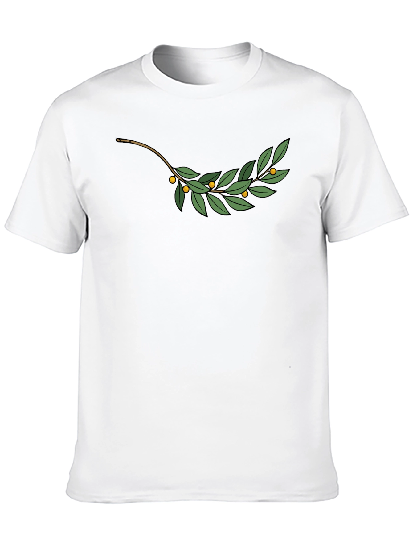 Olive Branch Graphic Tee - Black Casual T-Shirt