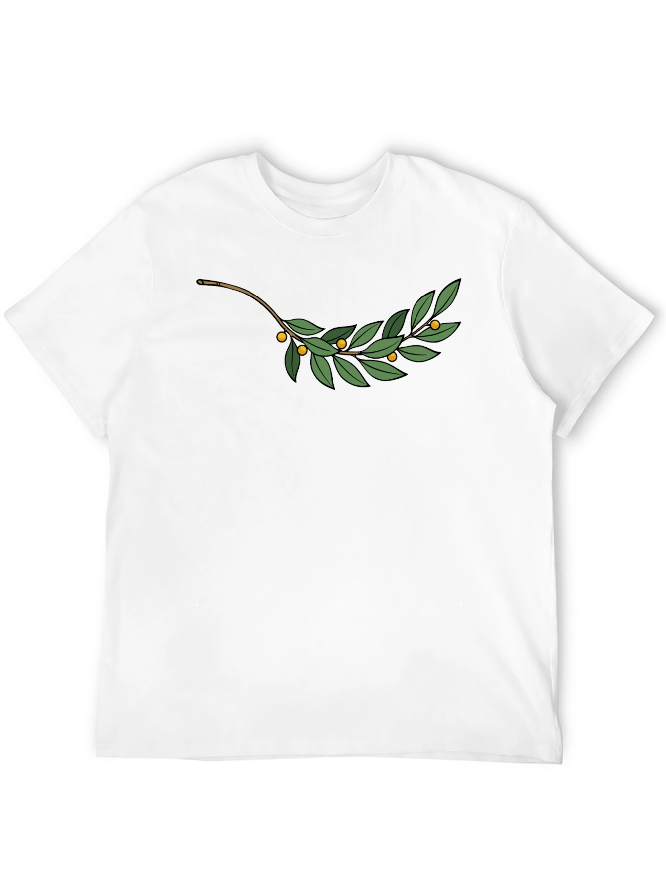 Olive Branch Graphic Tee - Black Casual T-Shirt