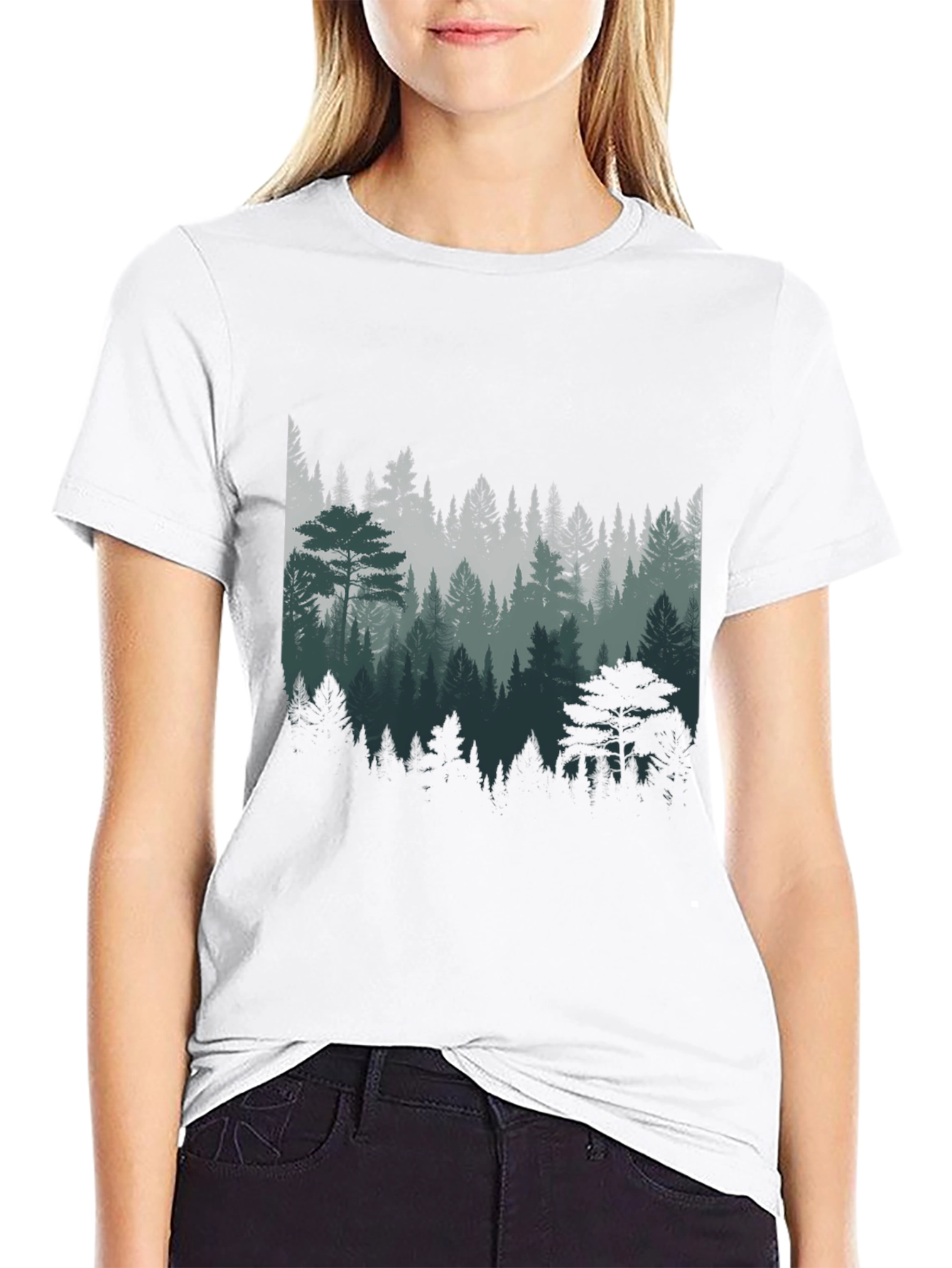 Forest Graphic Print T-Shirt - Nature Lover Tee