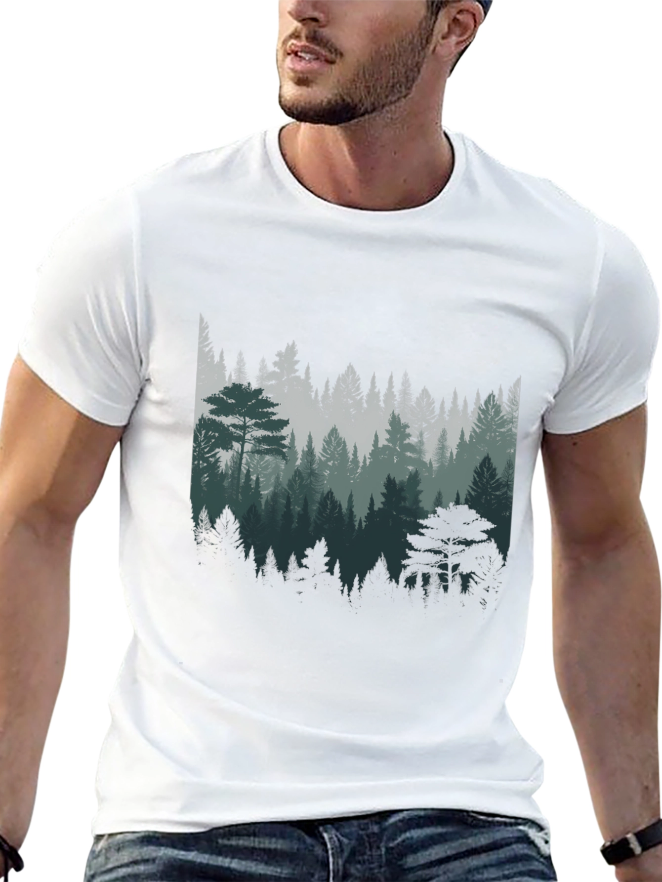 Forest Graphic Print T-Shirt - Nature Lover Tee