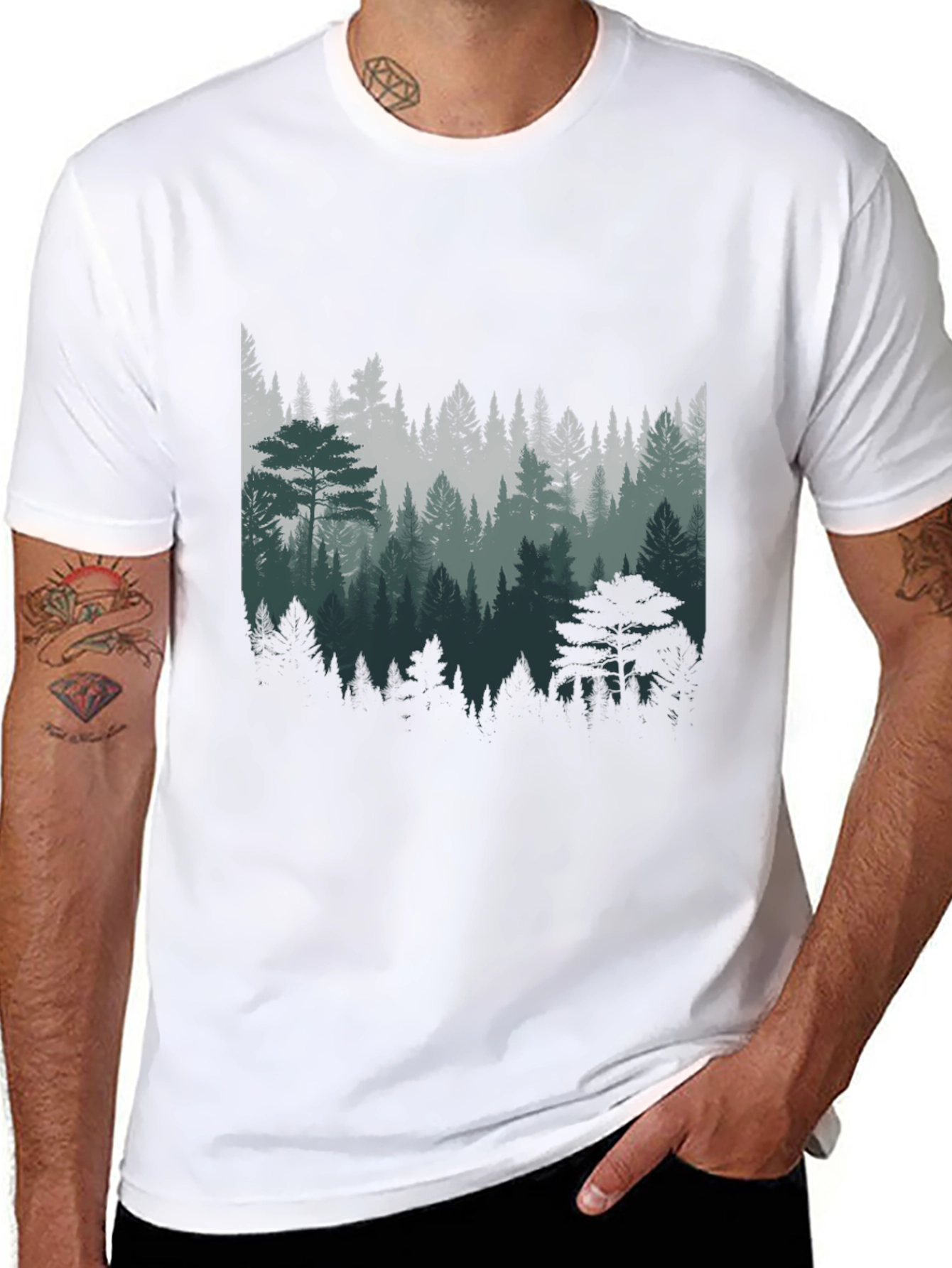 Forest Graphic Print T-Shirt - Nature Lover Tee