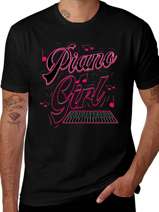 Piano Girl Black Graphic Tee