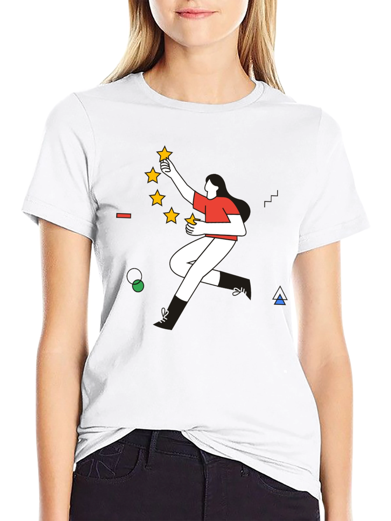 Modern Graphic Tee - Reach for the Stars