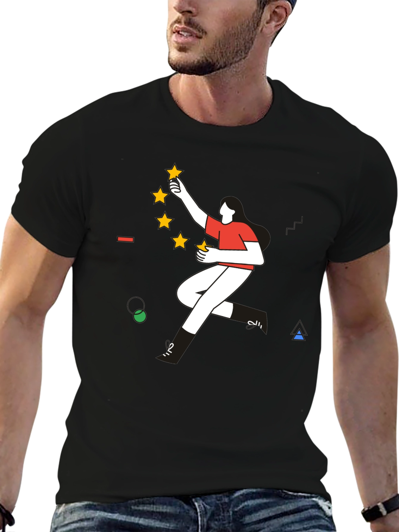 Modern Graphic Tee - Reach for the Stars