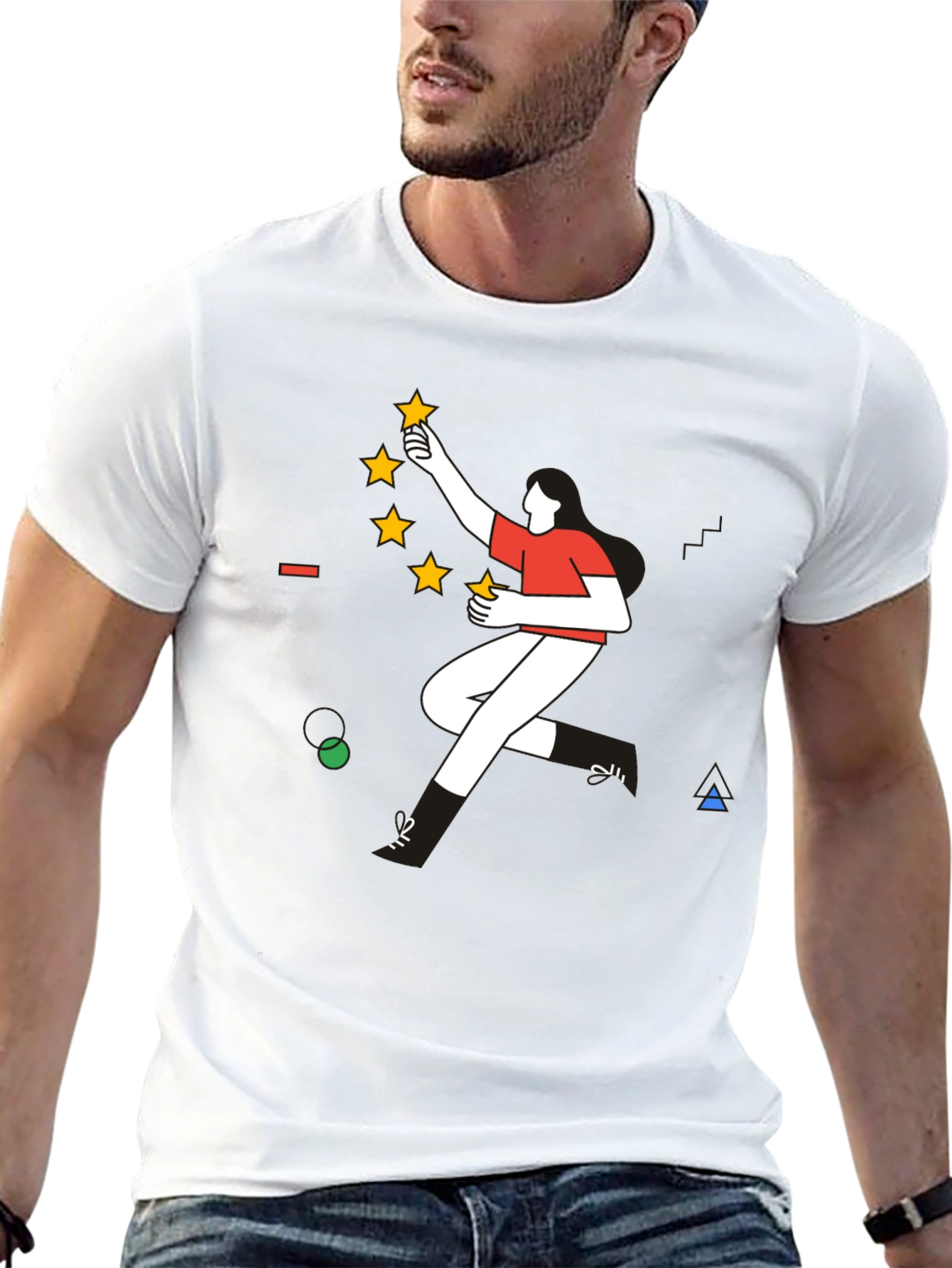 Modern Graphic Tee - Reach for the Stars