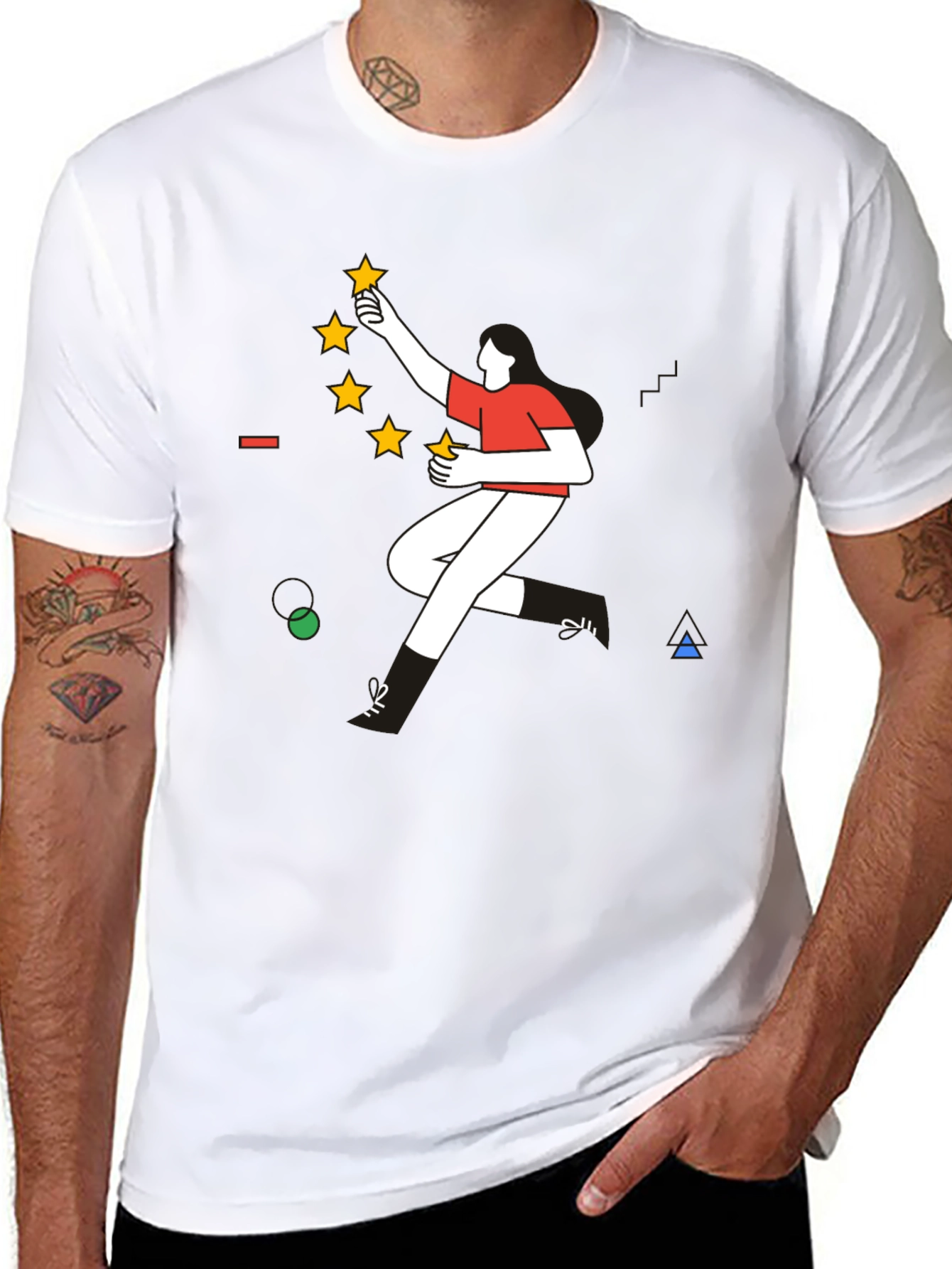 Modern Graphic Tee - Reach for the Stars