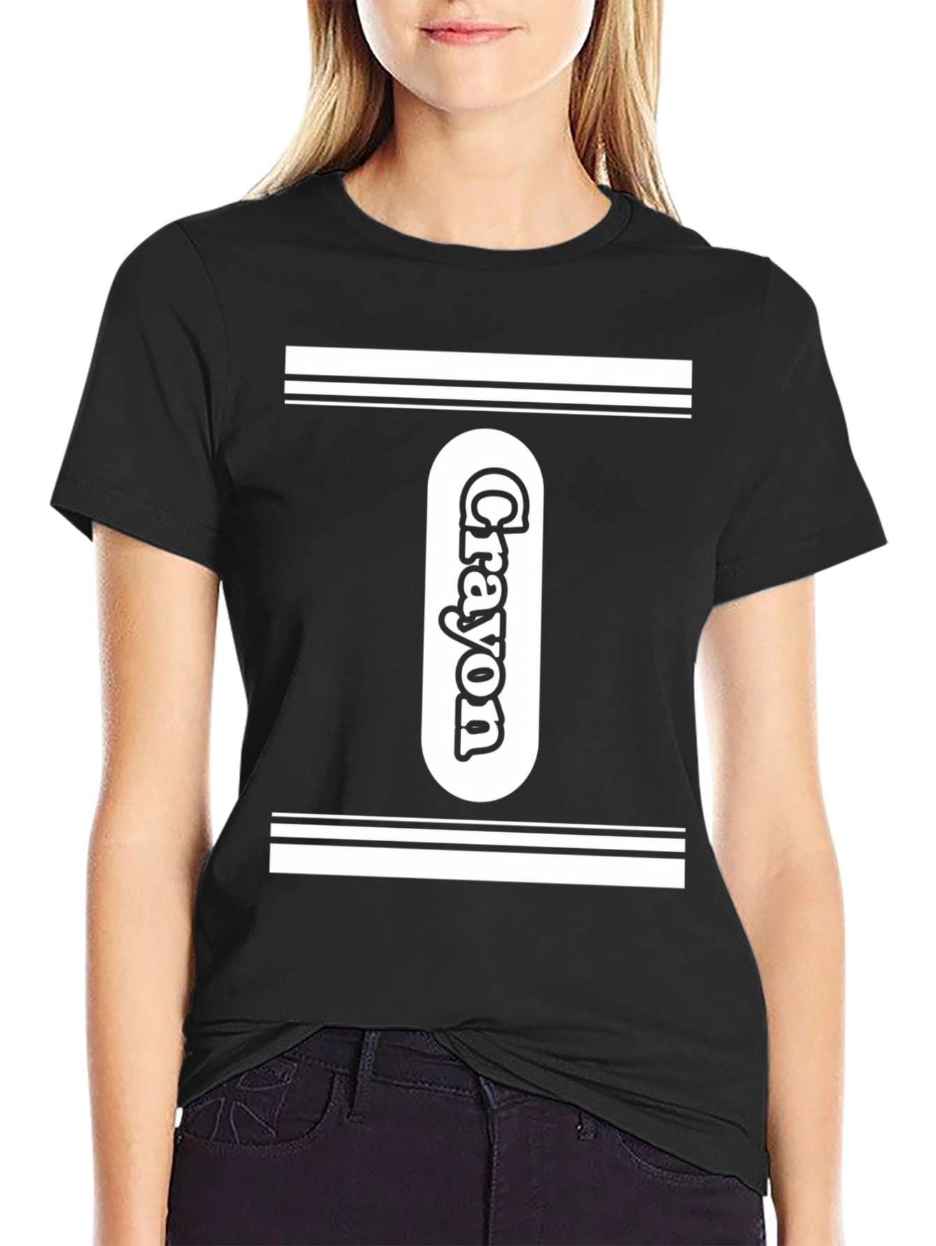 Crayon Graphic T-Shirt - Black Unique Design