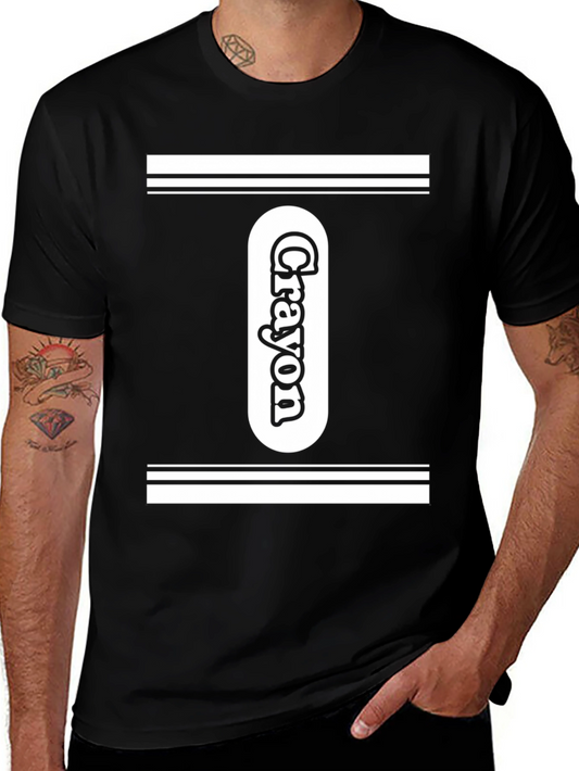 Crayon Graphic T-Shirt - Black Unique Design