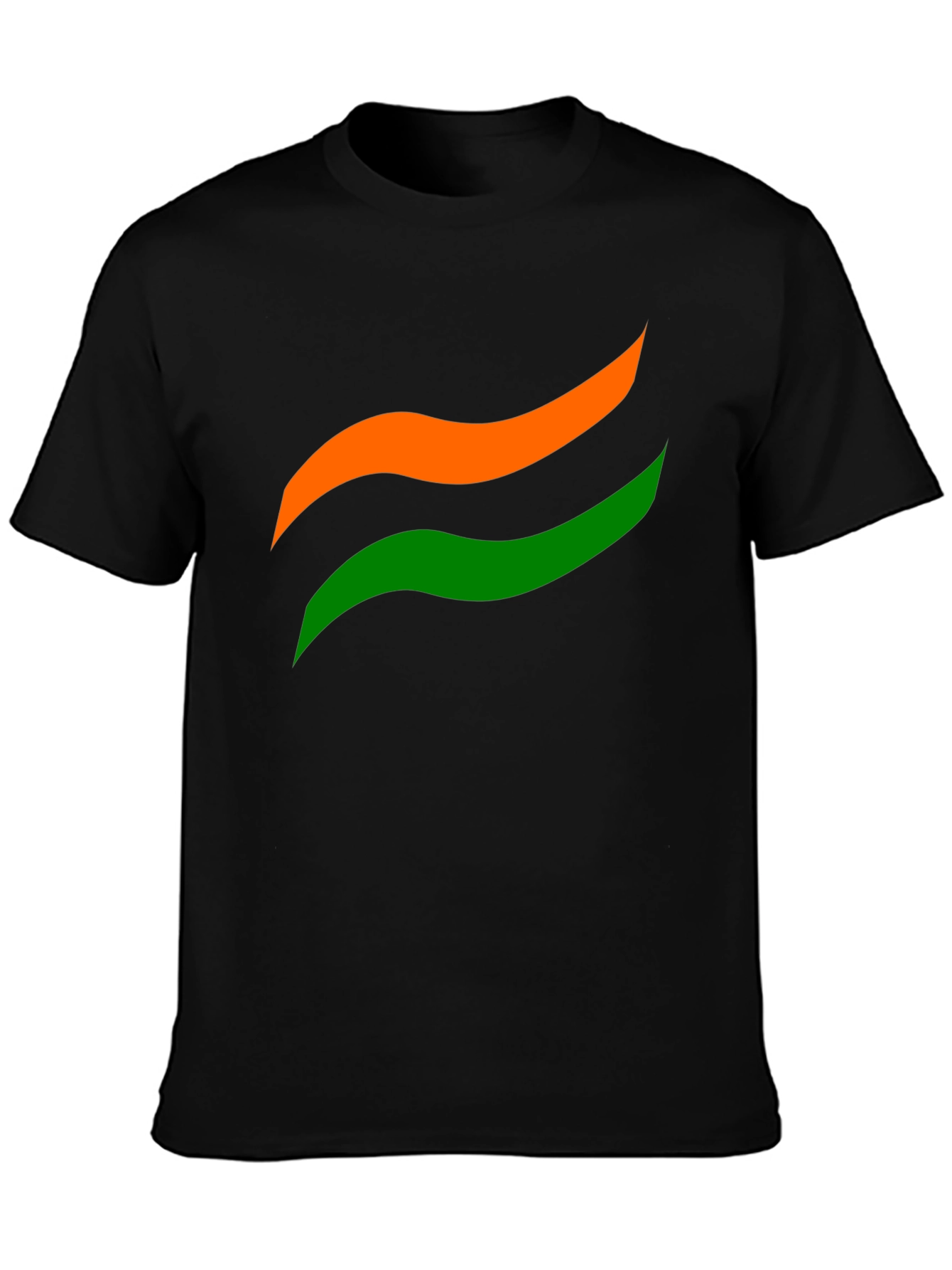 India Flag Graphic Black Tee - Mens Cotton T-Shirt
