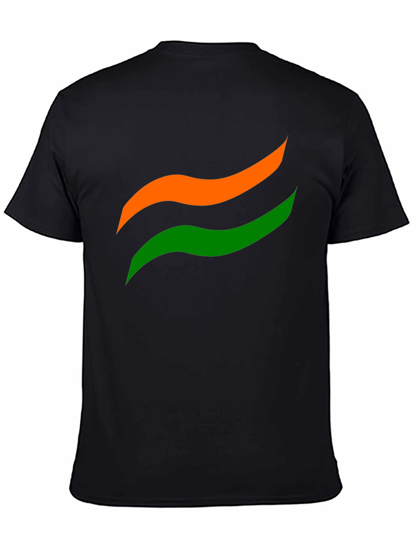 India Flag Graphic Black Tee - Mens Cotton T-Shirt