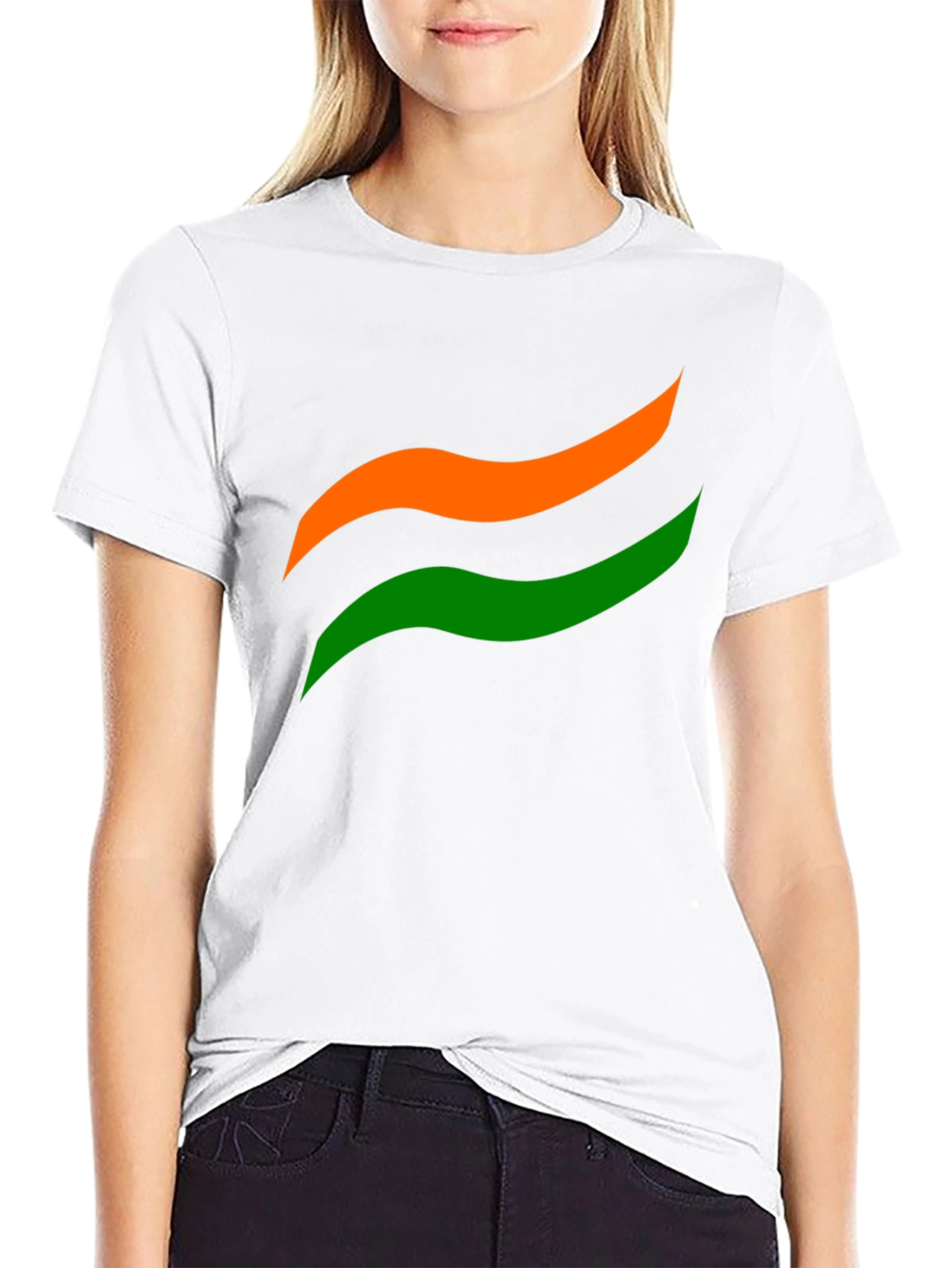 India Flag Graphic Black Tee - Mens Cotton T-Shirt