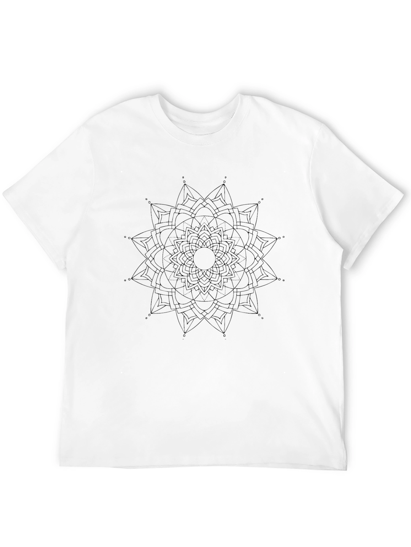 Black Mandala Graphic T-Shirt - Mens Casual Wear