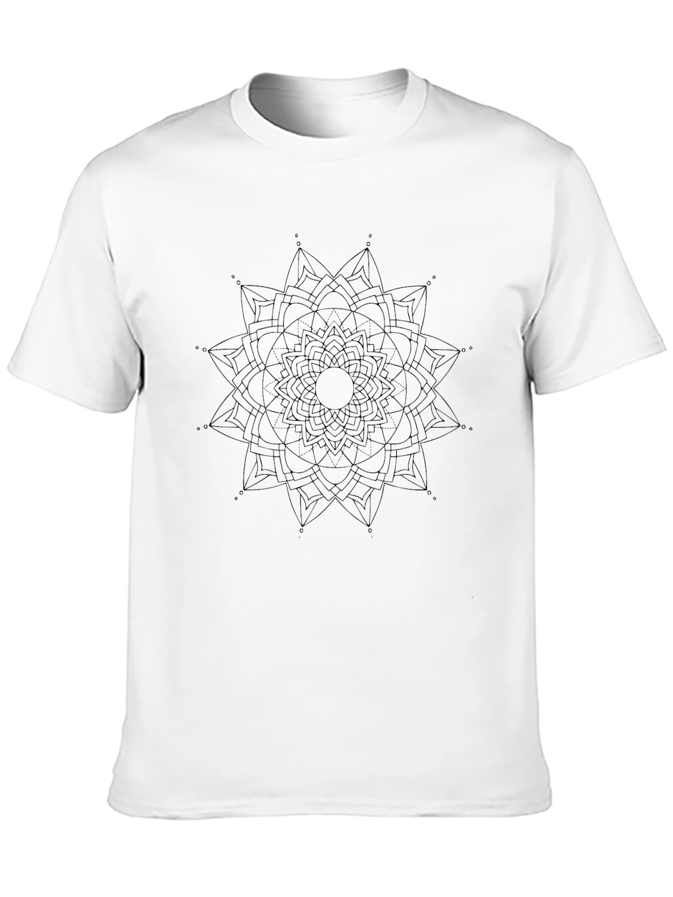 Black Mandala Graphic T-Shirt - Mens Casual Wear