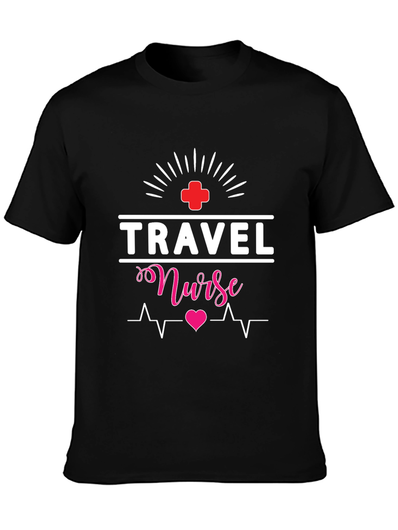 Travel Nurse T-Shirt: Heartbeat Design