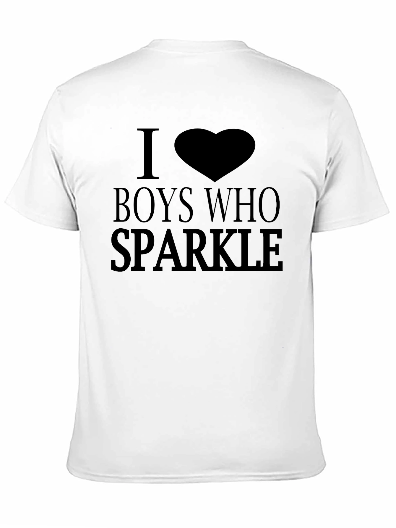 I Heart Boys Who Sparkle Black T-Shirt