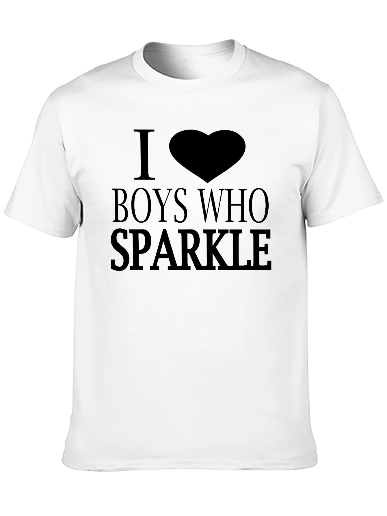 I Heart Boys Who Sparkle Black T-Shirt