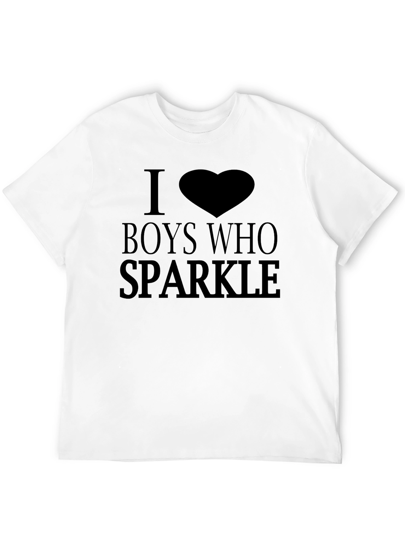 I Heart Boys Who Sparkle Black T-Shirt