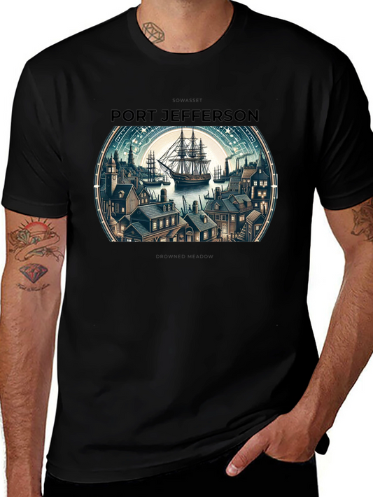 Port Jefferson Graphic T-Shirt - Vintage Nautical Design