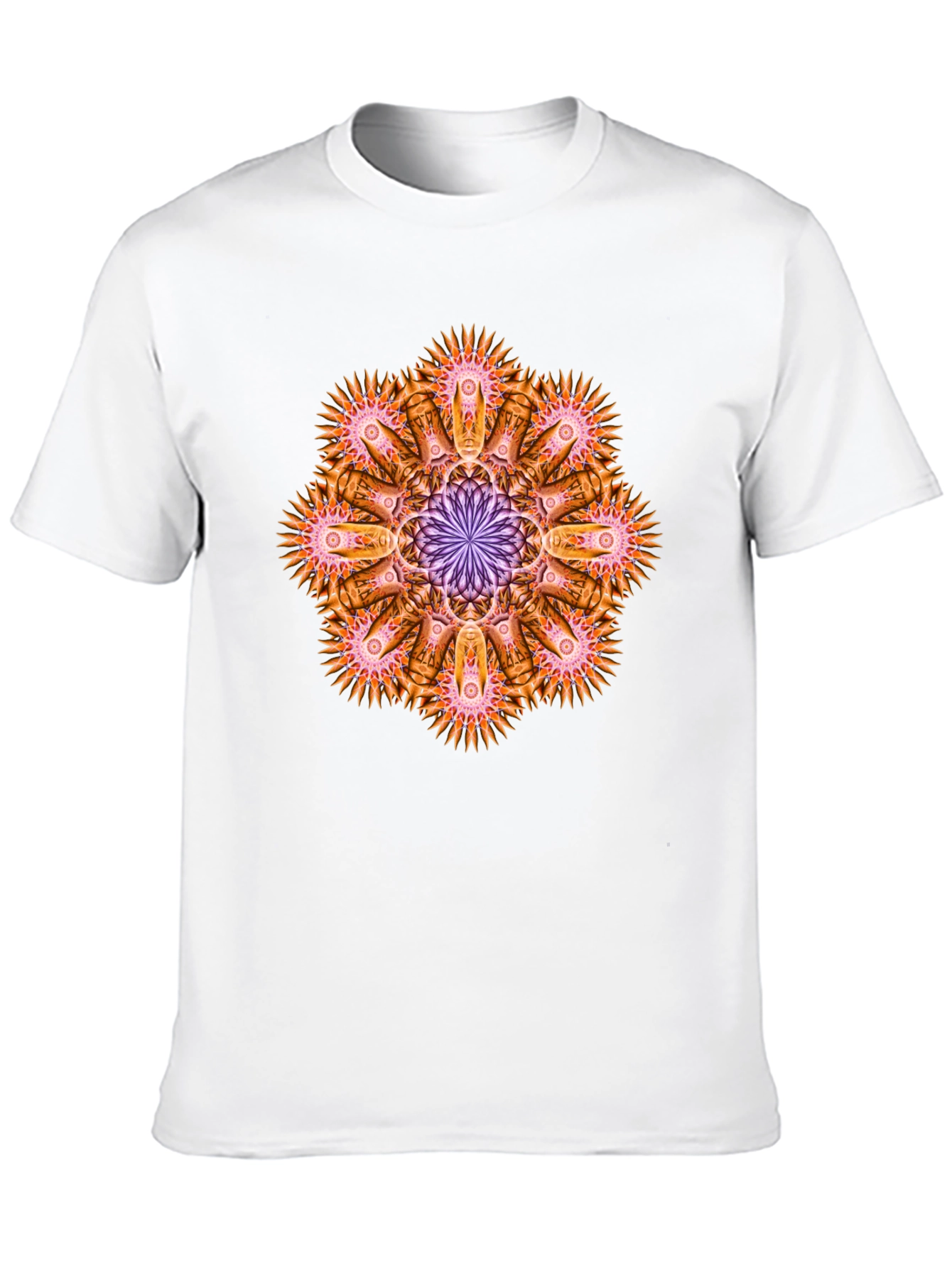 Abstract Mandala Graphic Tee - Black Cotton