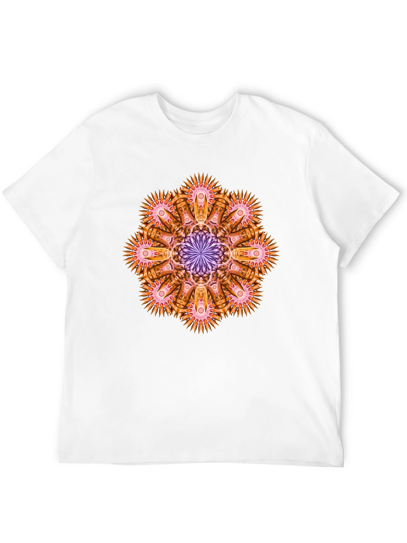 Abstract Mandala Graphic Tee - Black Cotton