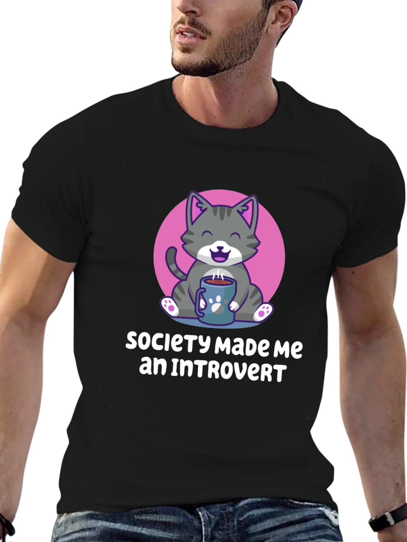 Introvert Cat Graphic Tee