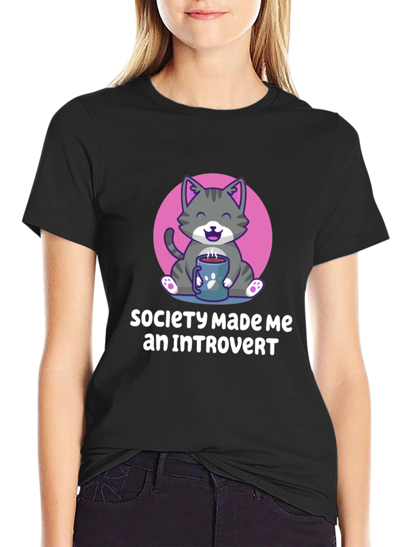 Introvert Cat Graphic Tee