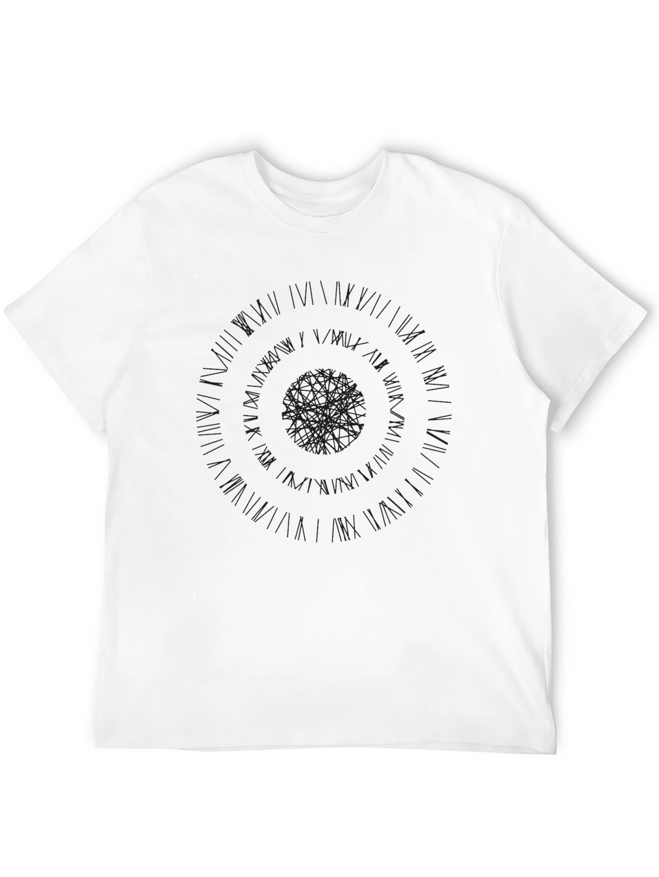 Mens Black T-Shirt with Subtle Circular Design