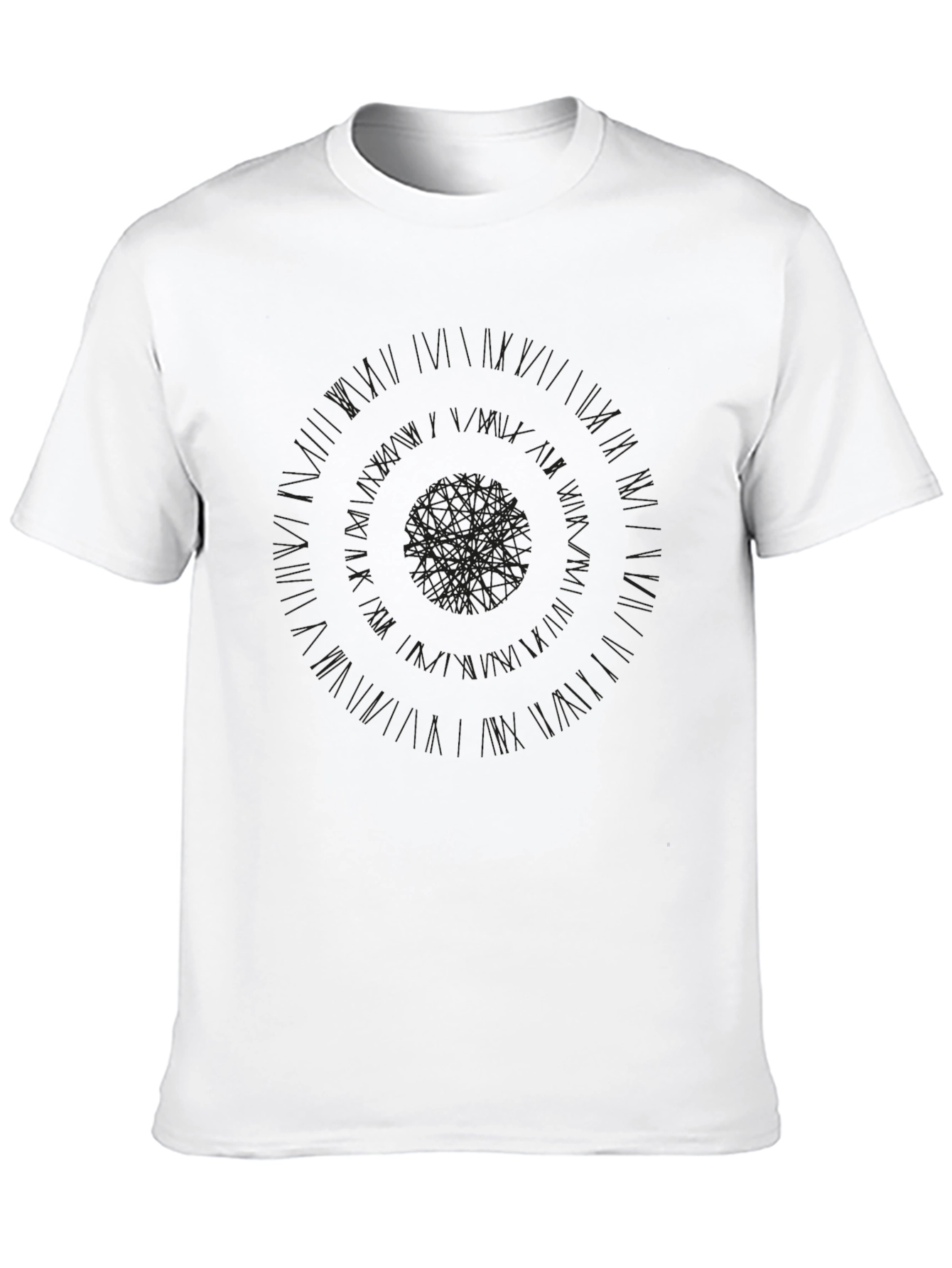 Mens Black T-Shirt with Subtle Circular Design
