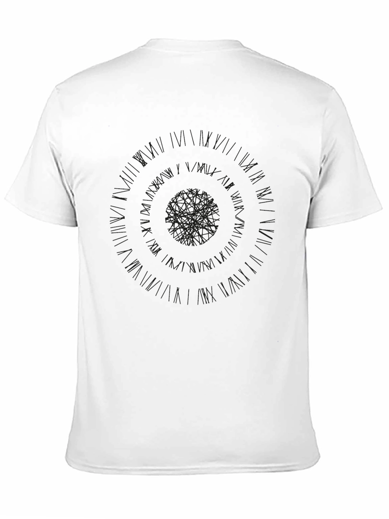 Mens Black T-Shirt with Subtle Circular Design