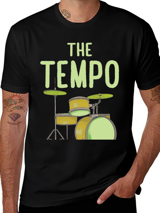 The Tempo Drum Set Graphic Tee - Music Lovers T-Shirt