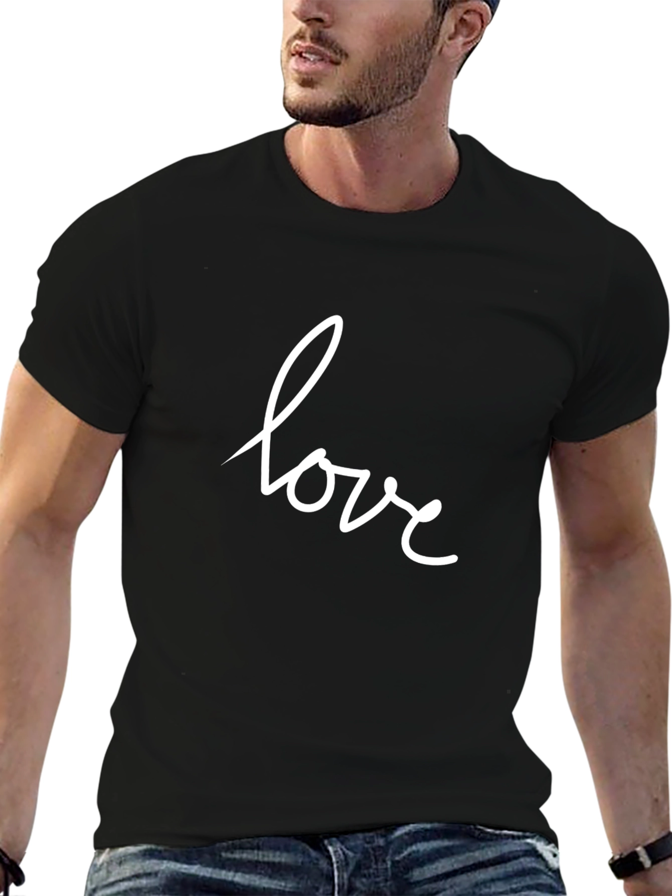 Love Script Tee - Stylish Black T-Shirt