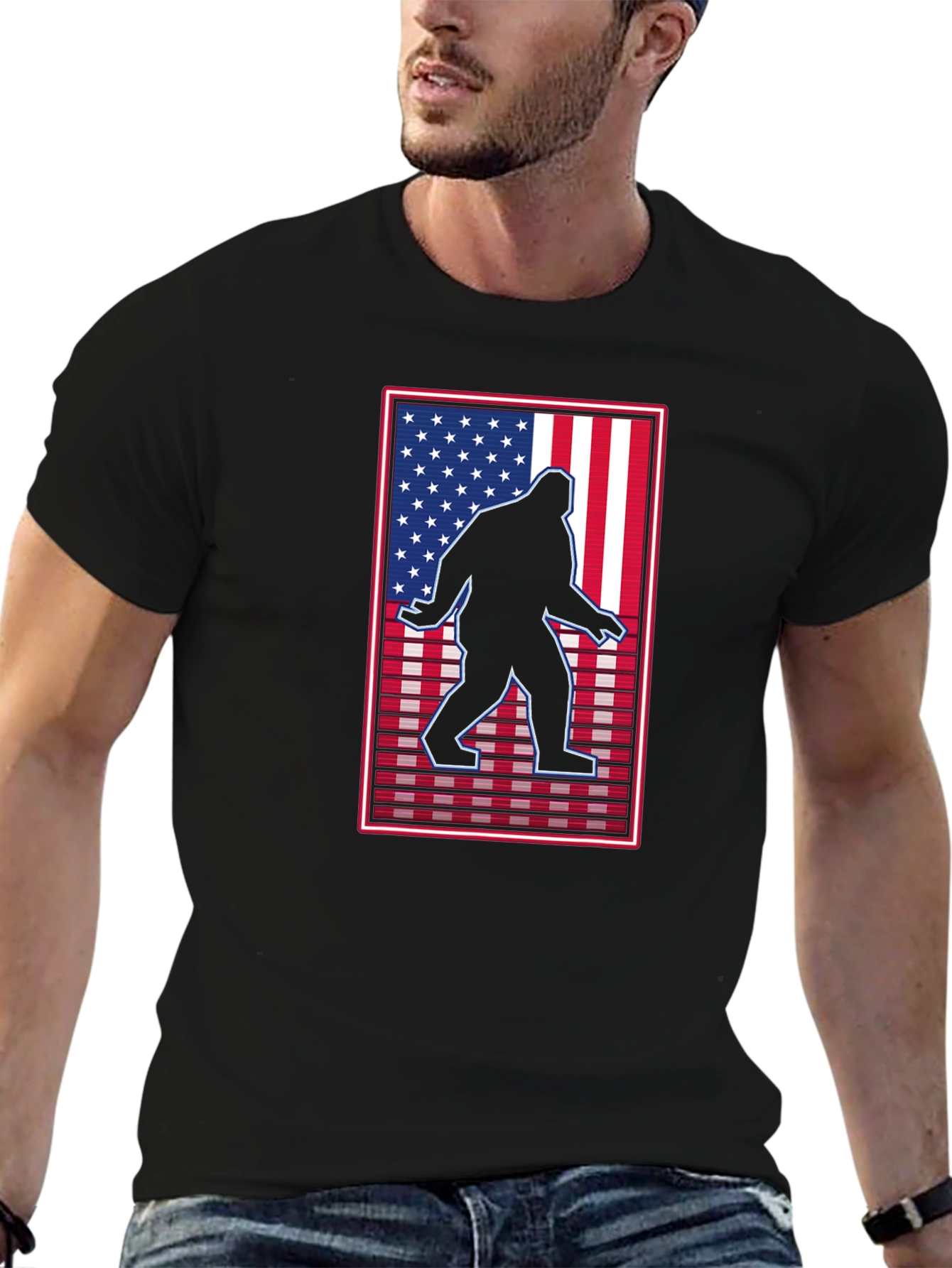 Sasquatch USA Flag Graphic Tee