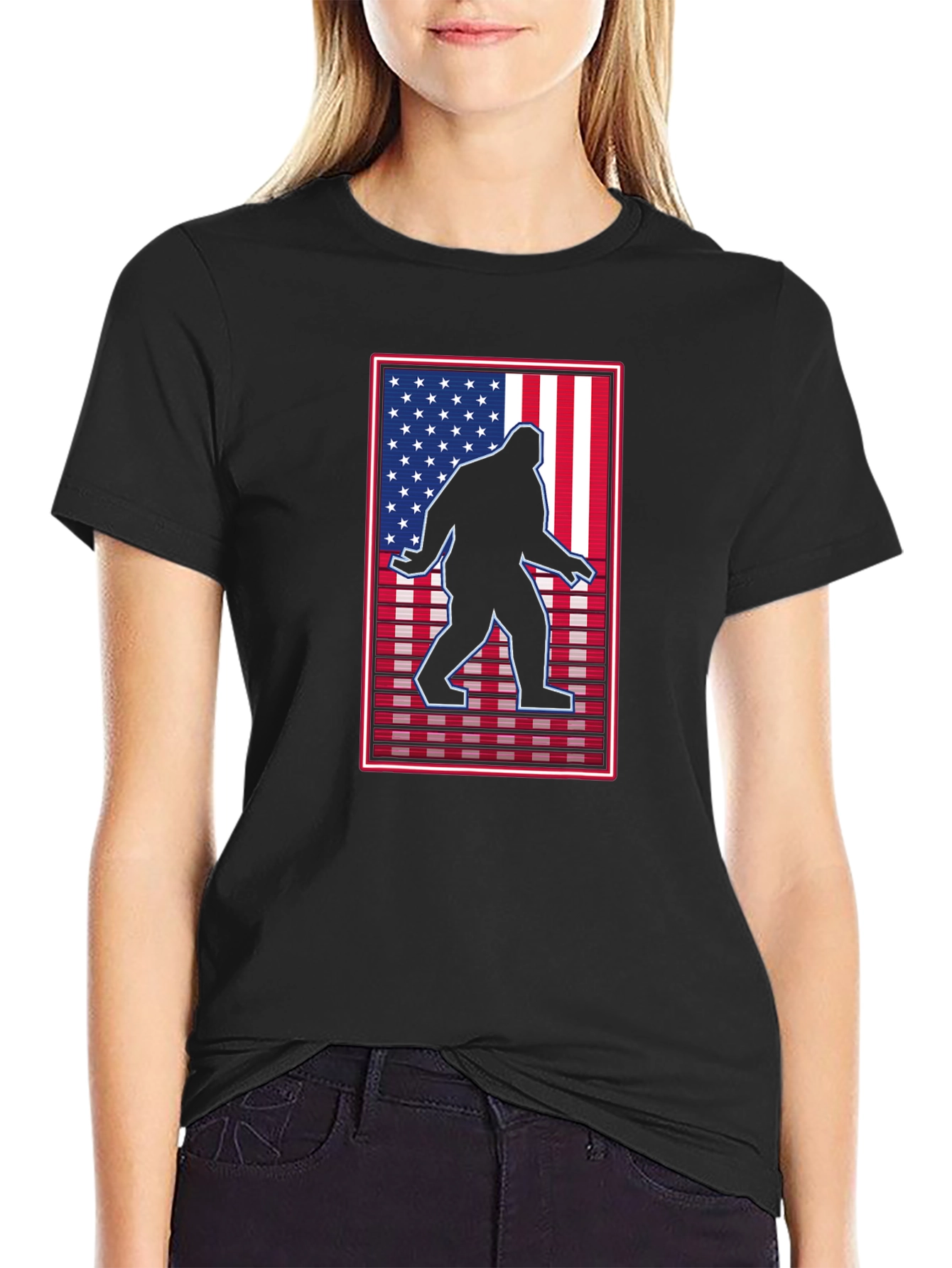 Sasquatch USA Flag Graphic Tee