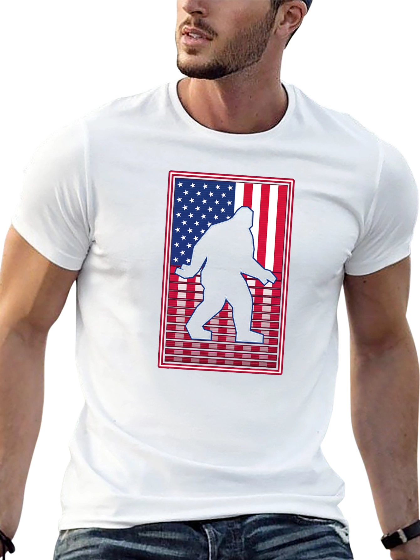 Sasquatch USA Flag Graphic Tee