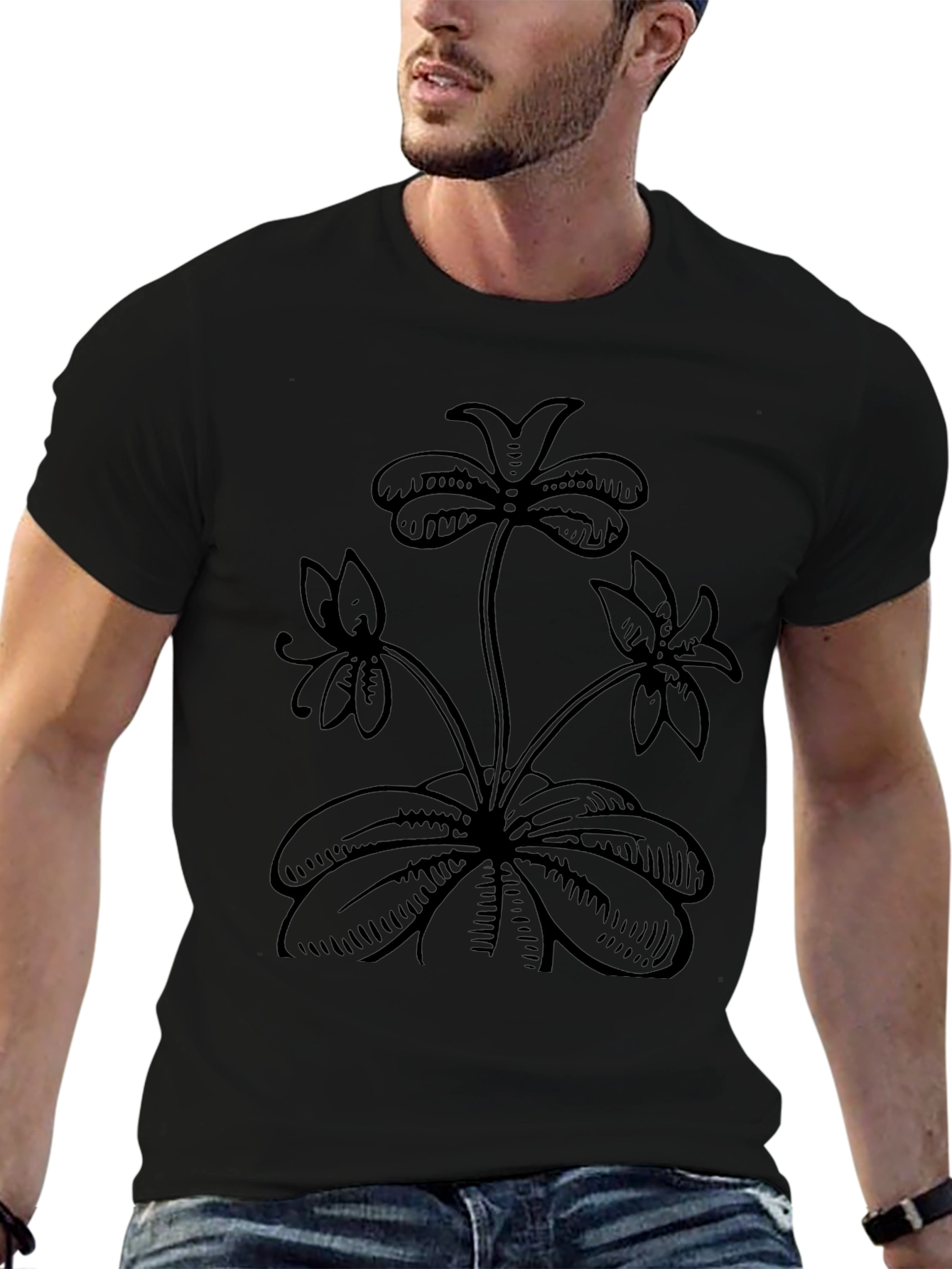 Black Floral Graphic Tee