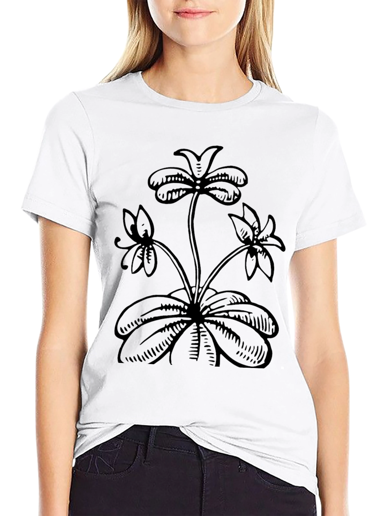 Black Floral Graphic Tee