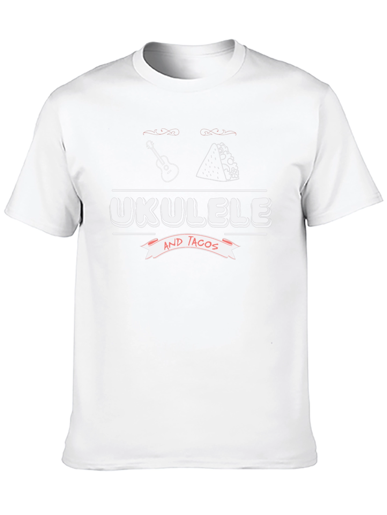 Ukulele and Tacos Black Graphic T-Shirt