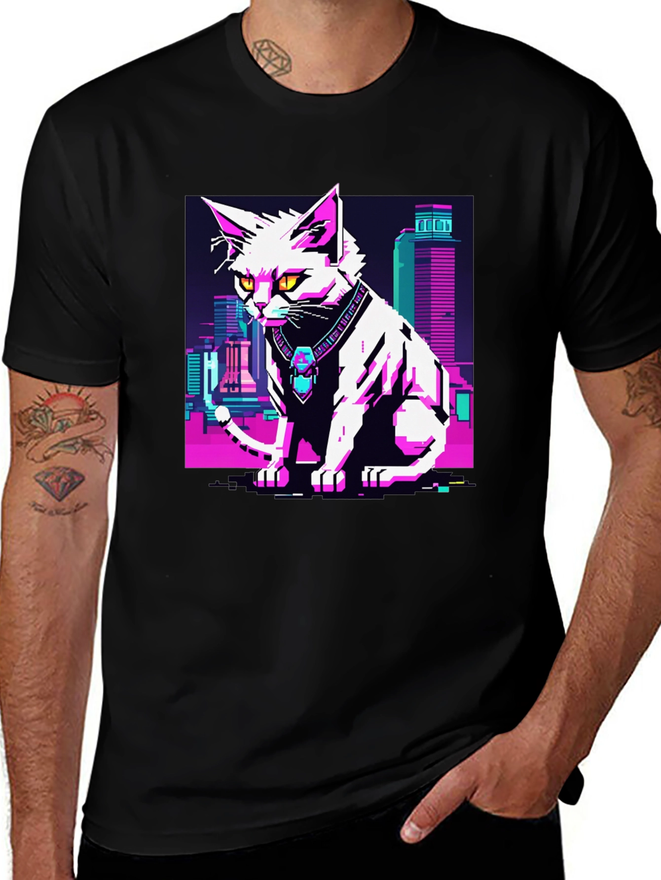 Cyberpunk Cat T-Shirt - Urban Style Tee