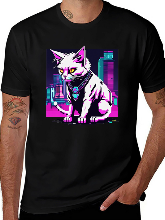 Cyberpunk Cat T-Shirt - Urban Style Tee