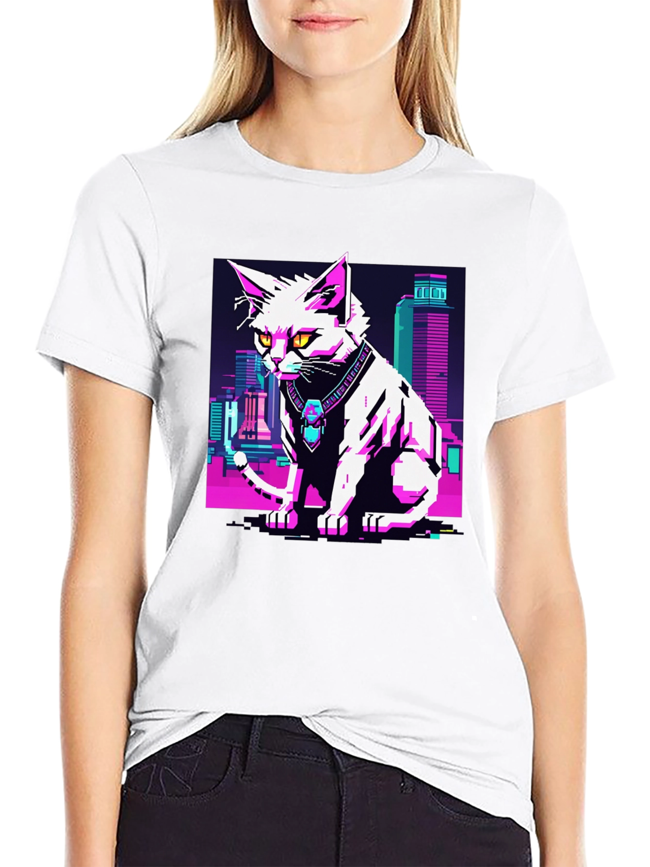 Cyberpunk Cat T-Shirt - Urban Style Tee